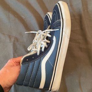 VANS BLUE HIGH TOPS SIZE MENS 6.5 LADIES 8